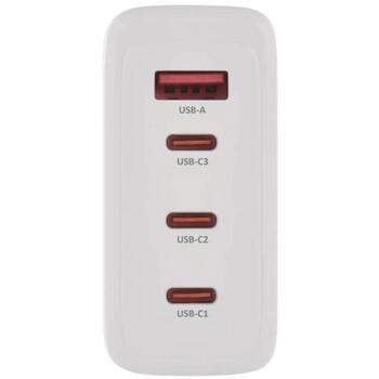 Emos Универсальное USB настенное зарядное устройство GaN V06G120, 120 Вт, 4xUSB, 100–240 В~ 50/60 Гц, быстрая зарядка, защита (V06G120)