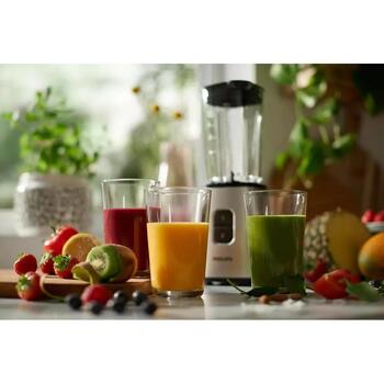 Philips Коктейльный блендер HR2604/80, 350 Вт, 0.6 Л, пластик/стекло, дробление льда, компактный дизайн, 2 скорости (HR2604/80)