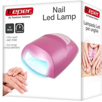 Beper Лампа для ногтей 40.992, 12W, 110V-240V, таймер 30-60-90с, 66 LED, съемное основание (40.992)