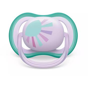 Philips Avent пустышка Ultra Air Deco SCF086/04, 0-6M, 1 шт., для девочек, силикон, ортодонтическая, вентиляция (SCF086/04)