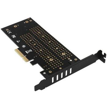 Axagon SSD адаптер PCEM2-DC PCIe 3.0, 2x M.2, 8GBps, черный, 140 x 68 x 17 мм, 2 термопрокладки, вентилятор (PCEM2-DC)