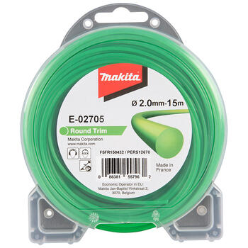 Шнур триммерный круглый 2.0мм x 15м E-02705 MAKITA (E-02705)