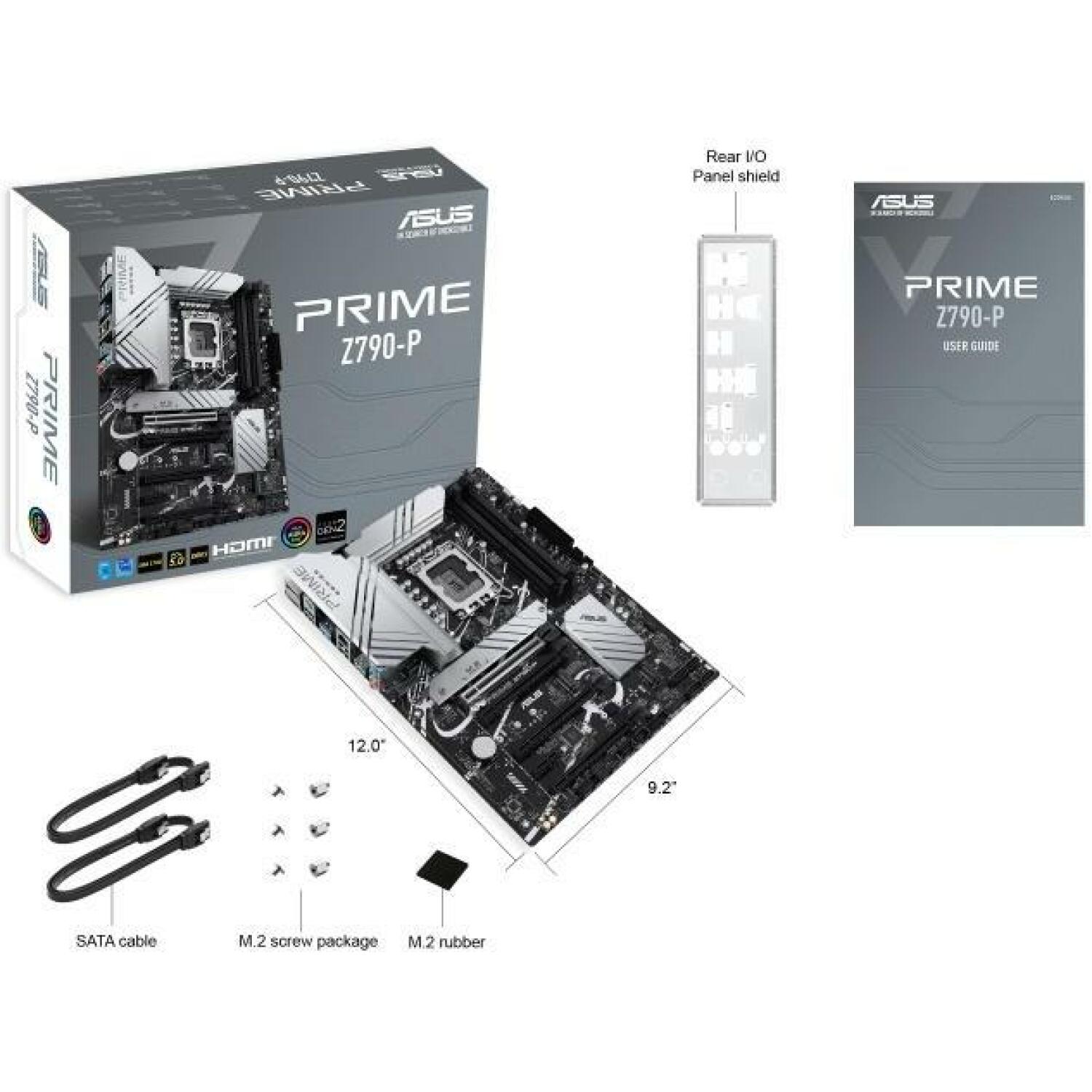 Asus Материнская плата PRIME Z790-P, LGA 1700, DDR5, 128 ГБ, 4 DIMM, 1 M.2, 4 SATA III, 2.5 Гбит Ethernet, 7.1 аудио (PRIMEZ790-P)