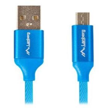 Lanberg USB Micro uz USB-A 2.0 kabelis CA-USBM-20CU-0018-BL, 1.8 m, Zils, QC 3.0 (CA-USBM-20CU-0018-BL)