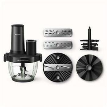Philips Кухонный комбайн HR1507/00, 650W, 2.0л, 4 скорости, Пластик, Черный (HR1507/00)