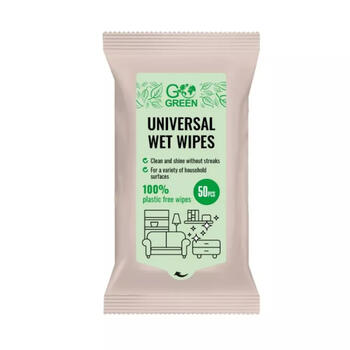 Gogreen mitrās salvetes universālas 1901182, 50 gab., 100% bionoārdāmas, bez plastmasas, dabīgas sastāvdaļas (1901182)