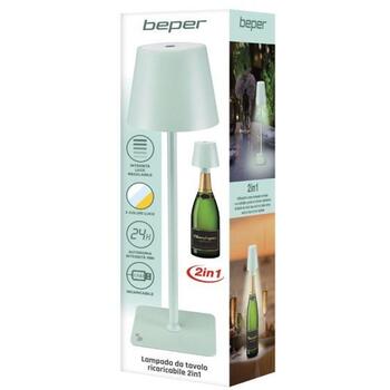 Beper Настольная лампа P201UTP127, 5 В, 110 лм, 2 Вт, IPX4, регулируемый белый свет, USB-разъем, 1 светодиодная лампочка (P201UTP127)