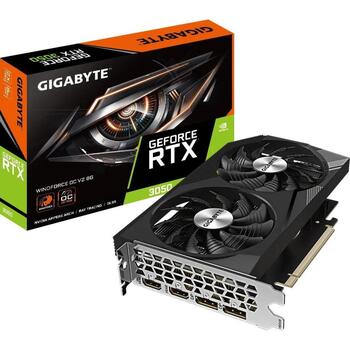 Gigabyte Videokarte GV-N3050WF2OCV2-8GD, 8 GB, GDDR6, 128 b, 2xHDMI, 2xDisplayPort, 7680 x 4320, 1552 MHz (GV-N3050WF2OCV2-8GD)