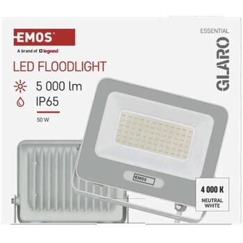 Emos LED-прожектор GLARO ZS2244W, 50 W, 5000 lm, IP65, нейтральный белый, алюминий, 120°, 20 000 ч (ZS2244W)