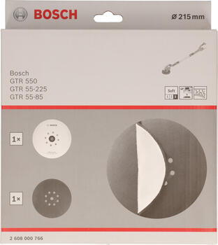 Slīpēšanas pamatne 215 mm, mīksta, 8 caurumi, GTR 550, 2608000766 BOSCH (2608000766)