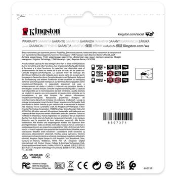 Kingston microSDHC карта SDCIT2/16GB, 16 ГБ, UHS-I, 100 МБ/с, 80 МБ/с, A1, V30, U3, SD адаптер (SDCIT2/16GB)