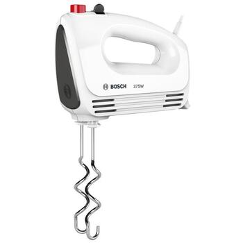 Bosch Ручной миксер MFQ22100, 375 Вт, 4 скорости, Турбо режим, Белый/Темно-серый (MFQ22100)