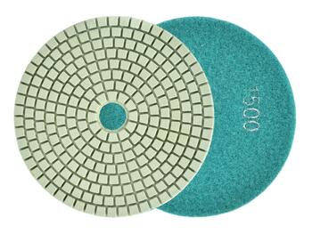 Geko Dimanta pulēšanas disks G78922, 125mm, G1500, slapjai pulēšanai, keramikai, granītam, marmoram, betonam, velcro stiprinājums (G78922)