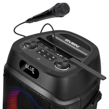 Портативная Bluetooth колонка PS-850 100 W RMS TWS FM USB microSD LED дисплей 8000 mAh Чёрный SV-022679 SVEN (SV-022679)