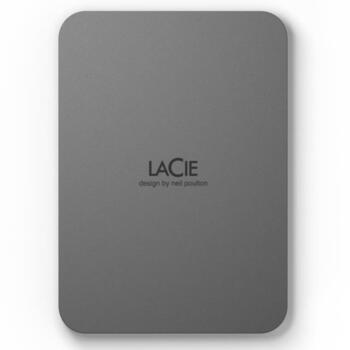 Lacie Внешний HDD 2TB STLR2000400 USB Type-C, 3.2 Gen 1, серый, защита паролем, USB-кабель в комплекте (STLR2000400)