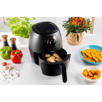 Zelmer Аэрофритюрница ZAF3550 72805572P, 1200 W, 3,5 л, 1, 9 программ, электронная панель, черный, быстрая циркуляция воздуха (72805572P)