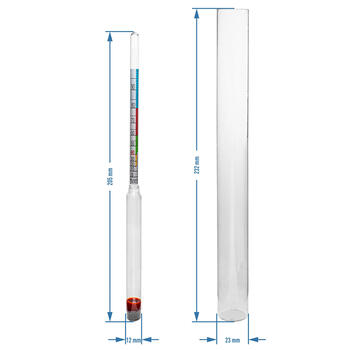 Browin alkohola mērītājs 405564, 0-95%, 20°C, plastmasas mērierīce, neiznīcīga mērierīce (405564)