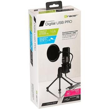 Tracer TRAMIC46419 Digital USB Pro микрофон, 45dB ±3 dB, 1,5 м, USB, 2,2 кОм, 20–20 кГц, шумоподавление, регулировка наклона (TRAMIC46419)