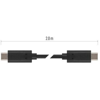 Emos Кабель для зарядки и передачи данных SM7029BL, 2 м, 100 Вт, 480 Мбит/с, черный, PVC, C-C разъемы (SM7029BL)