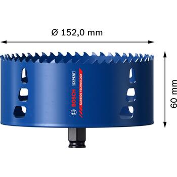 Bosch Expert ToughMaterial caurumu zāģis 2608900444, 152mm, 38 zobi, HEX, sauss urbšana, karbīds (2608900444)