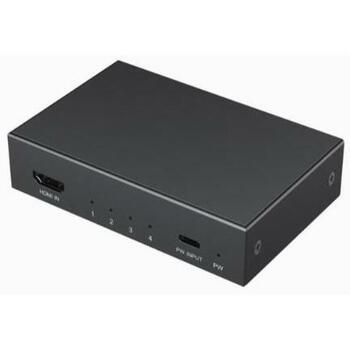Gembird HDMI сплиттер DSP-HDMI4K-4P-01 4K, 4 HDMI порта, 1 USB-C порт, кабель питания, черный (DSP-HDMI4K-4P-01)