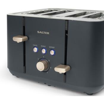 Salter Tosteris EK5565BGRYFVDE, 1850W, 4 maizītes, melns, atkausēšana, izņemama drupaču paplāte, uzkaršanas indikators (EK5565BGRYFVDE)