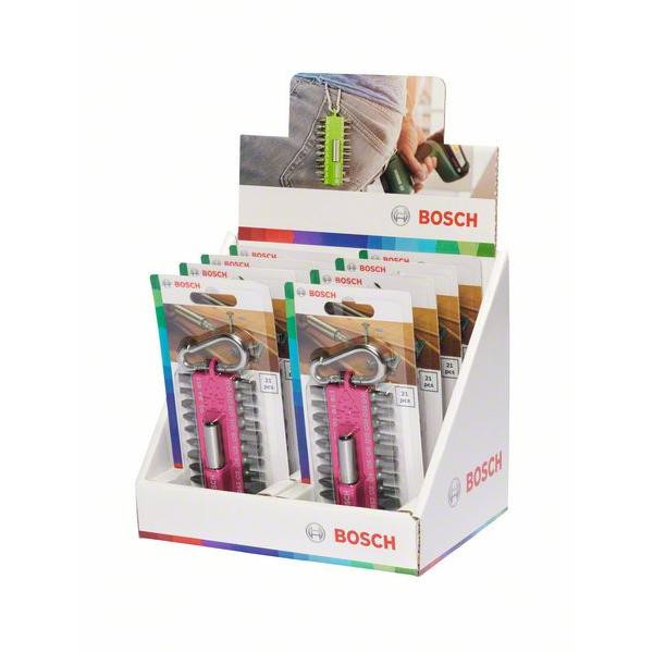 21-daļīgs skrūvgriežu uzgaļu komplekts ar karabīni, fuksijas krāsa, 2607012000, BOSCH (2607012000)