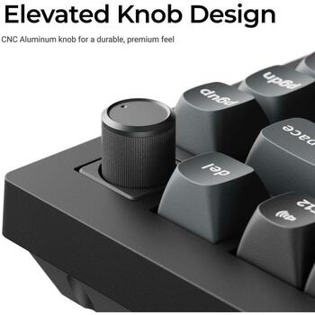 Keychron V1 Ultra 8K bezvadu mehāniskā klaviatūra 75% 2.4GHz Bluetooth 5.3 USB-C 8000Hz Hot-Swap RGB melna V1U-D4 (V1U-D4)