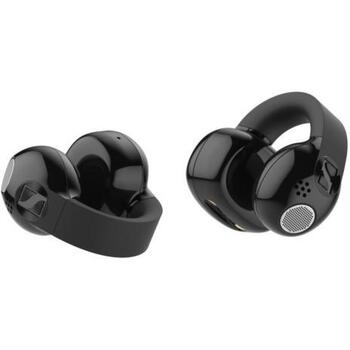 Sennheiser bezvadu austiņas ACCENTUM Clip 800112, IP54, 20-40kHz, Bluetooth 6.0, USB-C, mikrofons, melnas (800112)