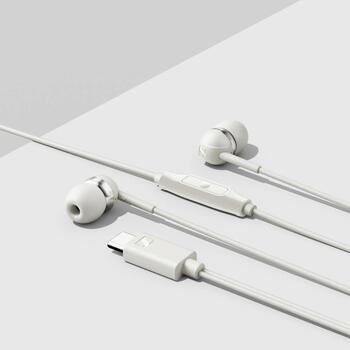 Sennheiser austiņas CX 80U 800151, 28 Ω, 17-20 kHz, 119 dB, USB-C, 1.2 m, 9.7 mm, balts, ar mikrofonu, ieliekamās, vadu (800151)