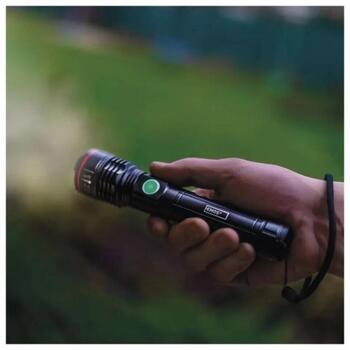 Emos перезаряжаемый металлический фонарь P3116, 600 lm, 2000 mAh, 230 m, 4-8 ч, 3 режима, алюминий, IP44, ударопрочный (P3116)