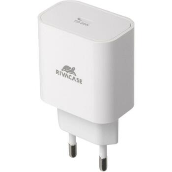 Rivacase мобильное зарядное устройство PS4101 W00, 110-240V, 1м, 1xUSB Type-C, быстрая зарядка, универсальное (PS4101W00WHITE)