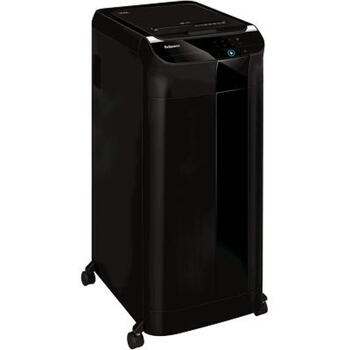 Fellowes Шредер AutoMax 550C, 3.35 м/мин, черный, 4 x 38 мм, 83 л, P-4, авто-подача, режим сна (4963101)