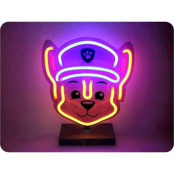 Paw Patrol LED neona lampa uz statīva Chase 29658, 1,5m USB, dekoratīvā, iekštelpām (29658)