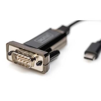 Digitus seriālais adapteris DA-70166, USB-C uz RS-232, 1 m, 1 Mbps, FTDI FT232RL, melns (DA-70166)