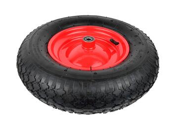Geko G71012 gumijas ritenis 4.00-8, 390mm, 95mm, 220mm, 12mm, 97mm, 100kg, 2.1bar, dubultie lodgultņi, tērauda loks (G71012)