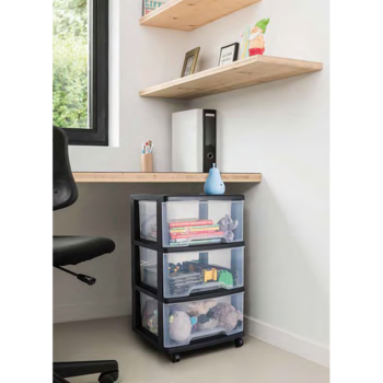 Система ящиков с 5 ящиками 20L Система ящиков 37x39x100см черный / прозрачный 0806770146 CURVER (0806770146)