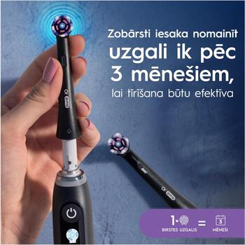 Oral-B elektriskās zobu birstes galviņa iO Whitening Black 4, 4 gab, melna, pieaugušajiem, vidēja cietība, balinoša, pulējoša (iO refill Whitening Black 4)