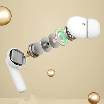 Manta MTWS008W Rytmo White, беспроводные наушники, 13мм, 20-20000Гц, Bluetooth 5.3, 6ч, микрофон, игровой режим (MTWS008W)