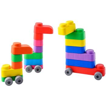 Gerardo's Toys mīksto klucīšu komplekts ar riepām, 33 gab. (25 gab.+ 8 riepu detaļas) (GT3103)