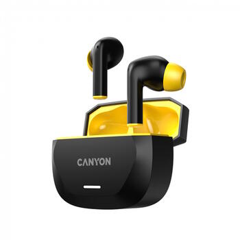 CANYON HEXAGON 7 TWS беспроводные наушники для музыки и звонков ANC ENC Bluetooth 5.4 wireless charging CNS-TWS7BY чёрный жёлтый (CNS-TWS7BY)