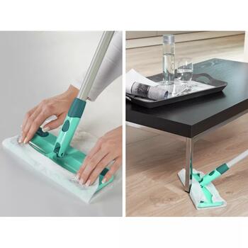 LEIFHEIT Grīdas birste ar kātu komplekts Clean & Away S 1056666, 26cm, 130cm, 5 lupatiņas, 360° rotējoša, Click sistēma (1056666)