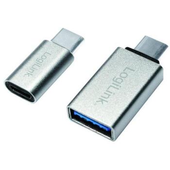 Logilink USB адаптер AU0040, USB 3.1 C на USB 3.0 A, Micro USB 2.0, 2 шт, алюминий, Plug and Play (AU0040)