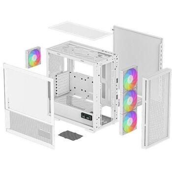 Deepcool Datora korpuss CH560 Digital R-CH560-WHAPE4D-G-1, 7.5kg, balta krās., caurspīdīga krās., 4 ventilatori, 2x3.5 collas (R-CH560-WHAPE4D-G-1)