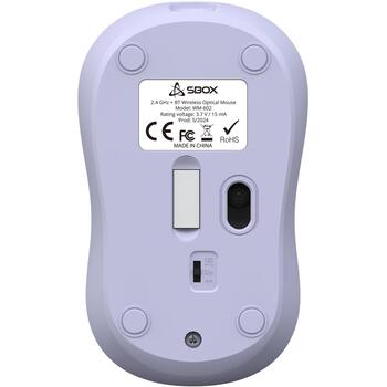 Sbox Беспроводная мышь WM-602U, 800-1600 DPI, 66g, 10m, перезаряжаемая 500 mAh, RF 2.4 GHz, Bluetooth (WM-602U)