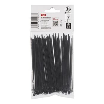 Kreator savilcēji KRTH41102, 100 gab, 120 mm, 2,5 mm, neilons, 8 kg, -40 °C līdz 85 °C, melni (KRTH41102)