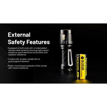 Nitecore Аккумуляторы NC-NL1816R, 1600 мАч, 3.6 В, 18350, USB-C зарядка, 3A разряд, защита (NC-NL1816R)