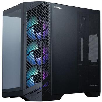 Zalman D50 BLACK, Midi Tower datora korpuss, ATX, 3x120mm ventilatori, melns, panorāmas stikls, USB-C (D50 BLACK)