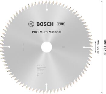 Stacionārā Ripzāģa disks 254x30x80 multi material, Paneļzāģiem PRO MULTI MATERIAL RIPZĀĢA ASMENS, 2608640450, BOSCH (2608640450)