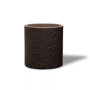 Keter Puķu pods Medium Cylinder Planter 29197835590, 36x36x37,3cm, 1,80kg, brūns, rotangpalmas dizains (29197835590)